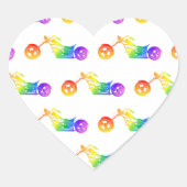 Regenboogmortocyclus Hart Sticker (Voorkant)