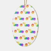 Regenboogmortocyclus Keramisch Ornament (Links)
