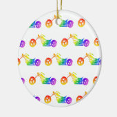 Regenboogmortocyclus Keramisch Ornament (Links)