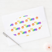 Regenboogmortocyclus Ovale Sticker (Envelop)