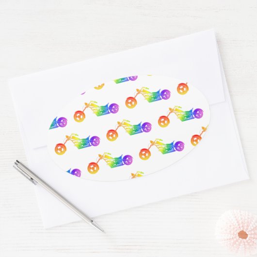 Regenboogmortocyclus Ovale Sticker (Envelop)