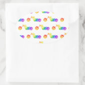 Regenboogmortocyclus Ovale Sticker (Tas)