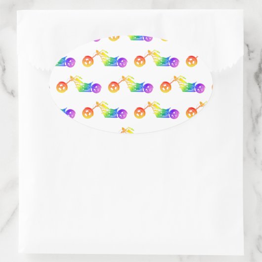 Regenboogmortocyclus Ovale Sticker (Tas)