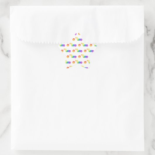 Regenboogmortocyclus Ster Sticker (Tas)