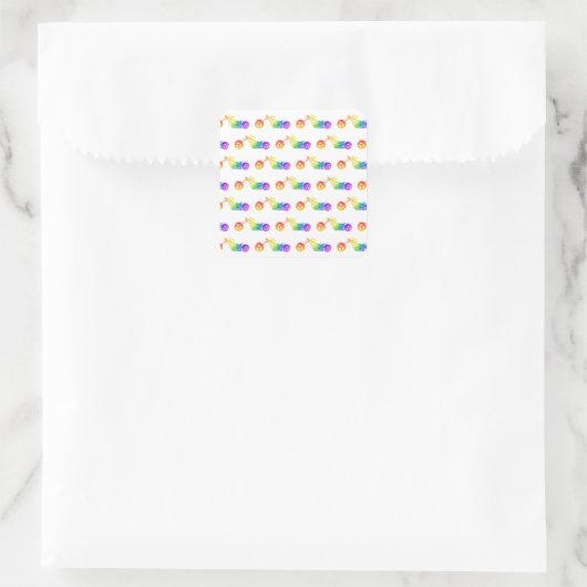 Regenboogmortocyclus Vierkante Sticker (Tas)