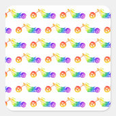 Regenboogmortocyclus Vierkante Sticker (Voorkant)