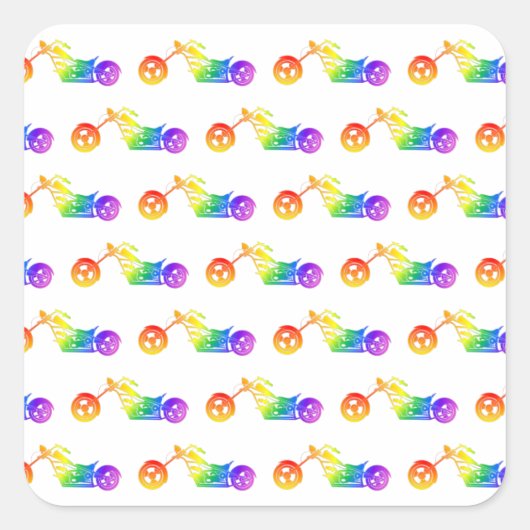 Regenboogmortocyclus Vierkante Sticker (Voorkant)