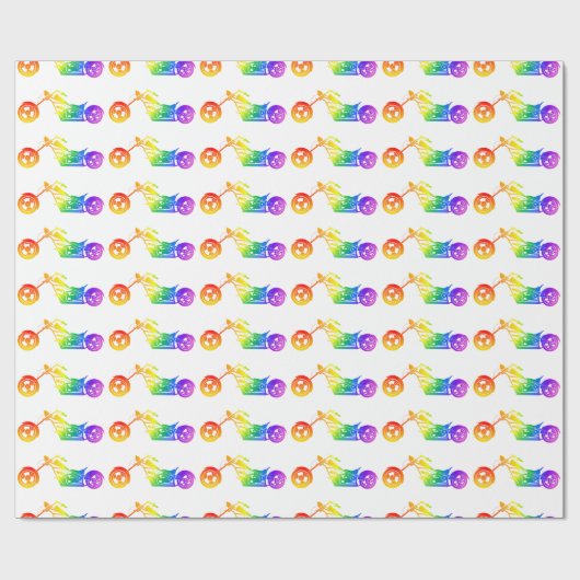 Regenboogmotor Cadeaupapier (Vlak)