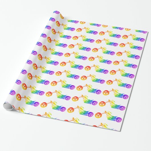 Regenboogmotor Cadeaupapier (Uitgerold)