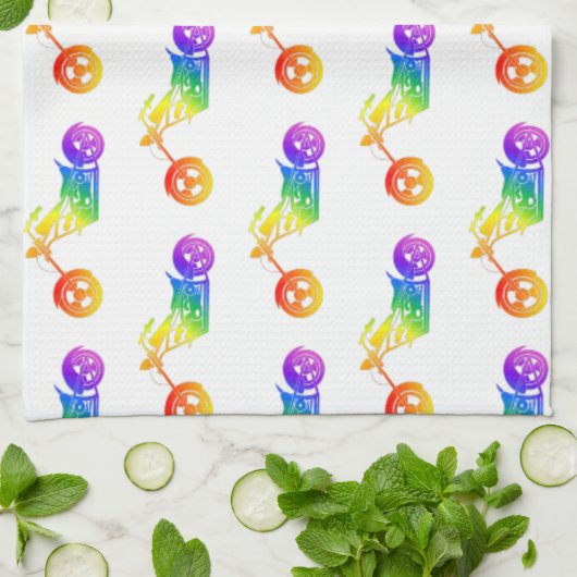 Regenboogmotor Theedoek (Gevouwen)