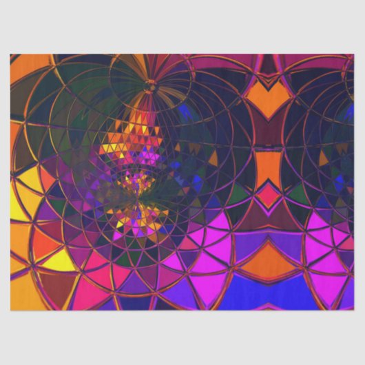 Regenboogmozaïek Glas in lood Geometrische afdrukk Tissuepapier (Voorkant)