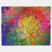 Regenboogmozaïek — Glas in lood Kijk Fleece Deken (Voorkant (Horizontaal))