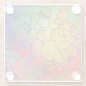 Regenboogmozaïek — Glas in lood Kijk Glazen Onderzetter (Achterkant)