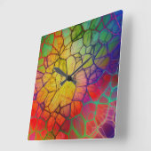 Regenboogmozaïek — Glas in lood Kijk Vierkante Klok (Hoek)