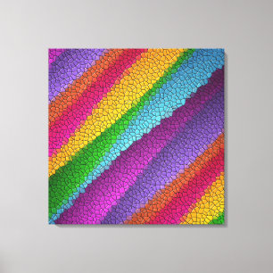 regenboogmozaïekdoek canvas afdruk