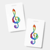 Regenboogmuziek sleutel discantsleutel badge (Voor- en achterkant)