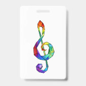 Regenboogmuziek sleutel discantsleutel badge (Achterkant)