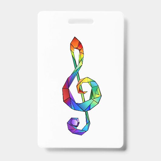 Regenboogmuziek sleutel discantsleutel badge (Voorzijde)