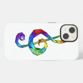 Regenboogmuziek sleutel discantsleutel iPhone hoesje (Achterkant horizontaal)