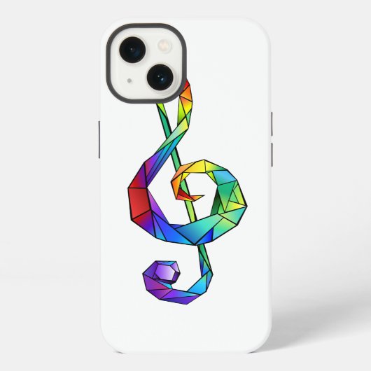 Regenboogmuziek sleutel discantsleutel iPhone hoesje (Achterkant)