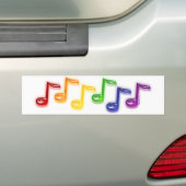 RegenboogMuzieknoten Bumpersticker (Op auto)