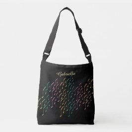 RegenboogMuzieknoten Gepersonaliseerde Canvas tas