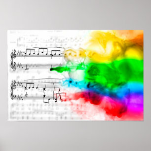 RegenboogMuzieknoten Poster