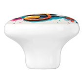Regenboogmuzieknotities Keramische Knop (Zijkant)