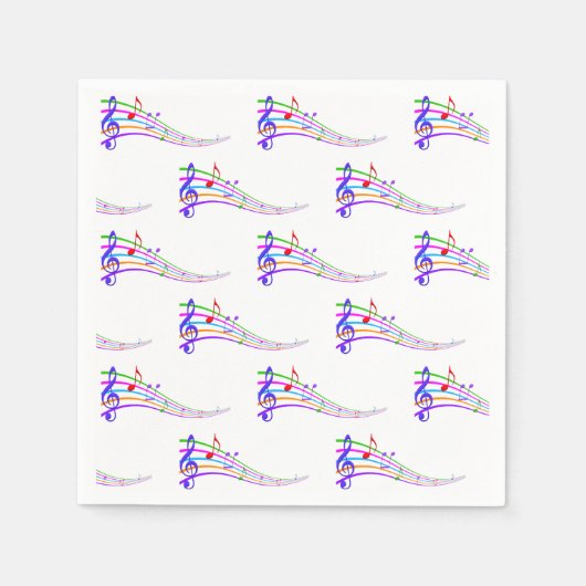 regenboogmuzieknotities servet (Voorkant)