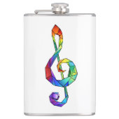 Regenboogmuzikale sleutelschroefdraad heupfles (Voorkant)