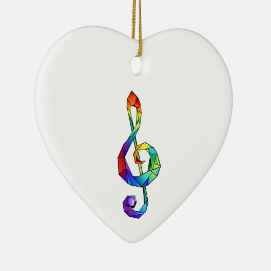 Regenboogmuzikale sleutelschroefdraad keramisch ornament (Rechts)