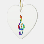 Regenboogmuzikale sleutelschroefdraad keramisch ornament (Links)