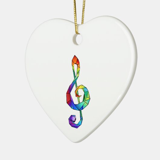 Regenboogmuzikale sleutelschroefdraad keramisch ornament (Links)
