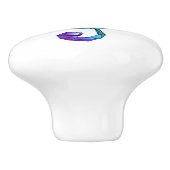 Regenboogmuzikale sleutelschroefdraad keramische knop (Zijkant)