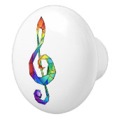 Regenboogmuzikale sleutelschroefdraad keramische knop (Rechts)