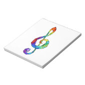Regenboogmuzikale sleutelschroefdraad notitieblok (Linkerzijde)