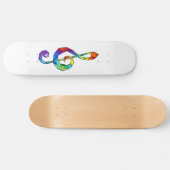Regenboogmuzikale sleutelschroefdraad persoonlijk skateboard (Horizontaal)