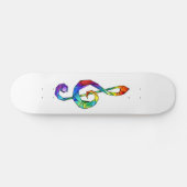 Regenboogmuzikale sleutelschroefdraad persoonlijk skateboard (Horizontaal)