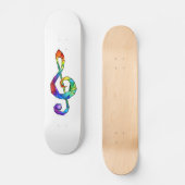 Regenboogmuzikale sleutelschroefdraad persoonlijk skateboard (Voorkant)