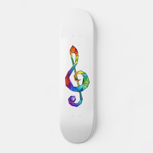 Regenboogmuzikale sleutelschroefdraad persoonlijk skateboard (Voorkant)