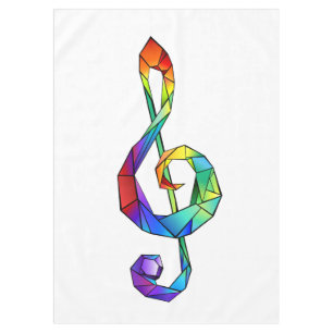 Regenboogmuzikale sleutelschroefdraad tafelkleed