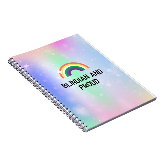 Regenboognotitieboek, blindiaans en trots notitieboek (Rechterzijde)