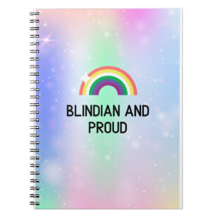 Regenboognotitieboek, blindiaans en trots notitieboek