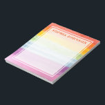 Regenboognotities Notitieblok<br><div class="desc">Vun aanpasbaar notitieblok met een waterverf regenboogachtergrond.</div>
