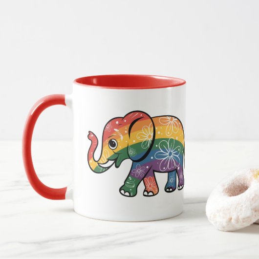 Regenboogolifant Mok (Met donut)