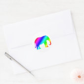 Regenboogolifant Ronde Sticker (Envelop)