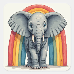 Regenboogolifant Sticker