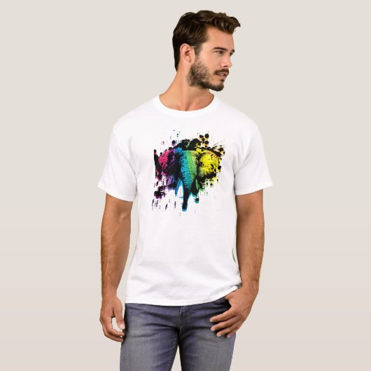 Regenboogolifant T-shirt (Voorkant volledig)