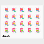 Regenboogontbijtgranen Ronde Sticker (Vel)