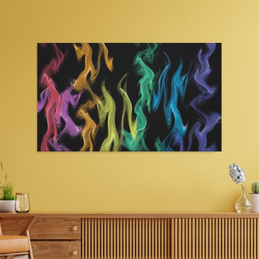Regenboogontvlammen Canvas Afdruk (Insitu (Woonkamer))